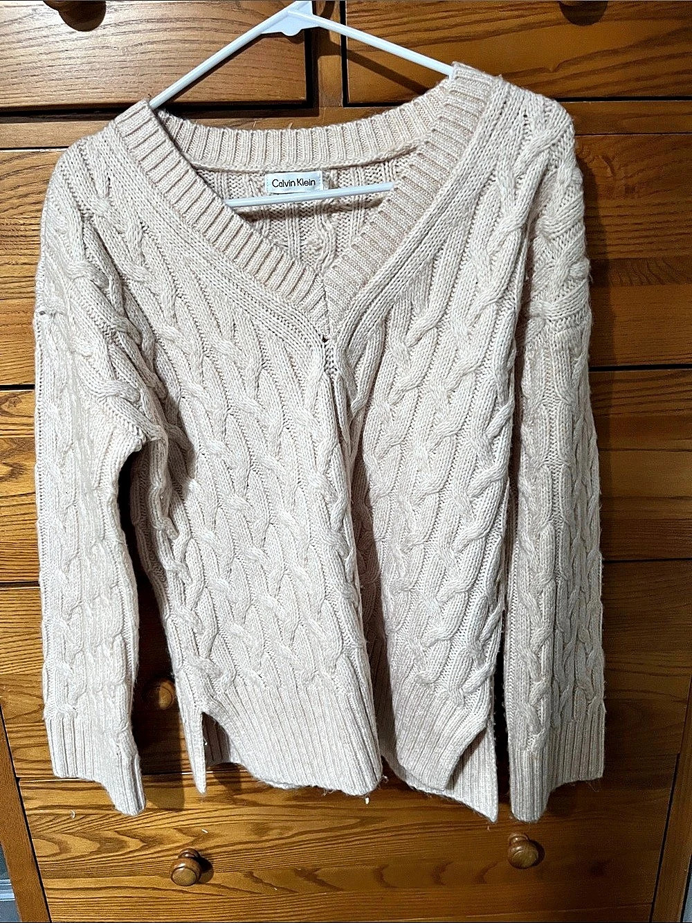 Calvin Klein Cable Knit Sweater in Cream Like New